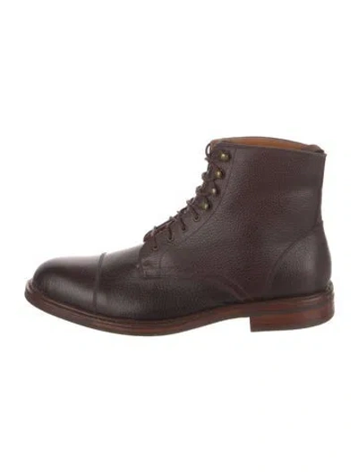 Pre-owned Beckett Simonon Leather Lace-up Boots In Brown