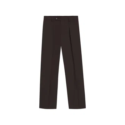 Beckham X Boss Pleated Trousers In Brown