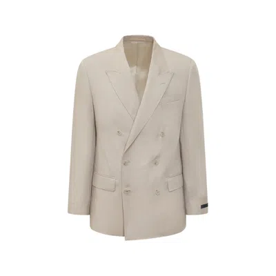 Beckham X Boss X David Beckham Double-breasted Blazer In Neutral