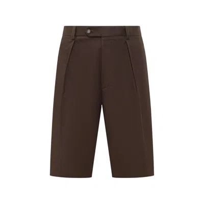 Beckham X Boss X David Beckham Pleated Shorts In Brown