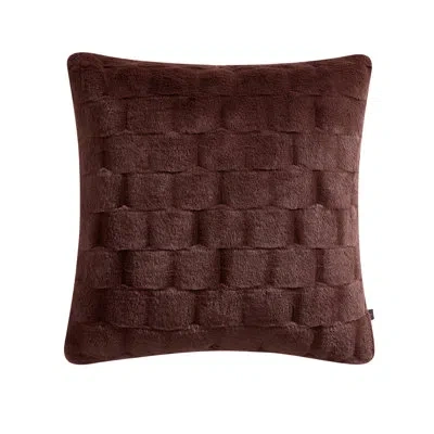 Becki Owens Details By  Carved Brown Faux Rabbit Fur Decorative Pillow, 20" X 20