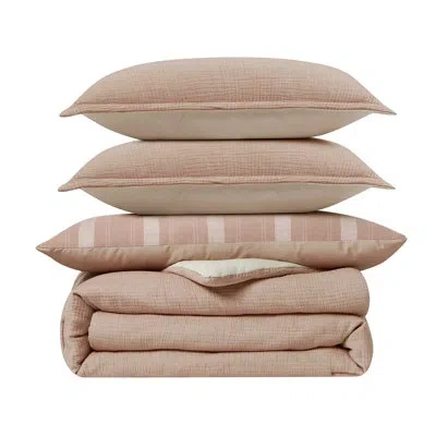 Becki Owens Details By  Cherie Stripe 4-piece Blush Matelassé Comforter Set, King In Pink