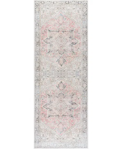 Becki Owens X Livabliss Darling Machine Washable 527939 2'7" X 7'3" Runner Area Rug In Rose,ivory