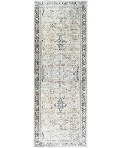 Becki Owens X Livabliss Darling Machine Washable 527947 2'7" X 7'3" Runner Area Rug In Light Gray