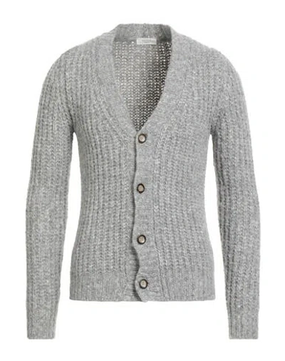 Become Man Cardigan Light Grey Size 42 Acrylic, Wool, Polyamide In Gray