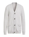 Become Man Cardigan Light Grey Size 46 Acrylic, Wool, Alpaca Wool, Viscose