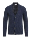 Become Man Cardigan Navy Size 40 Acrylic, Wool, Polyamide In Blue