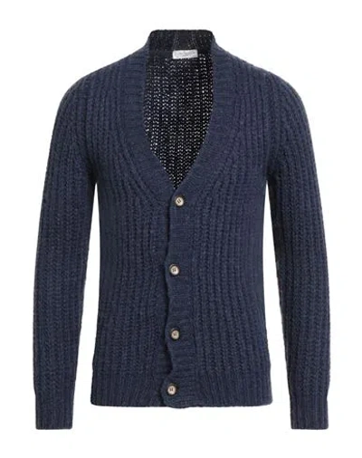 Become Man Cardigan Navy Size 40 Acrylic, Wool, Polyamide In Blue