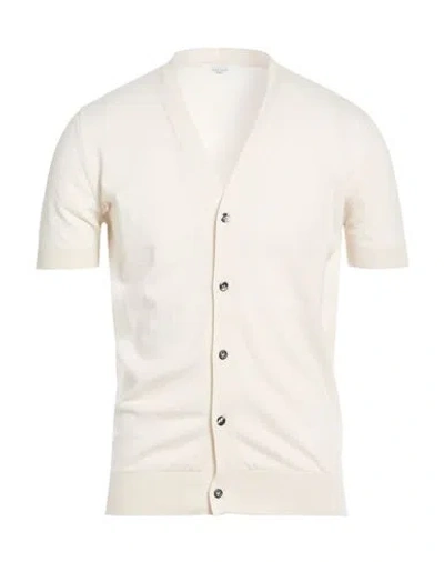 Become Man Cardigan Off White Size 38 Organic Cotton In Neutral