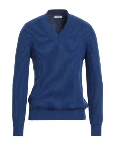 Become Man Sweater Blue Size 38 Merino Wool, Viscose, Polyamide, Cashmere