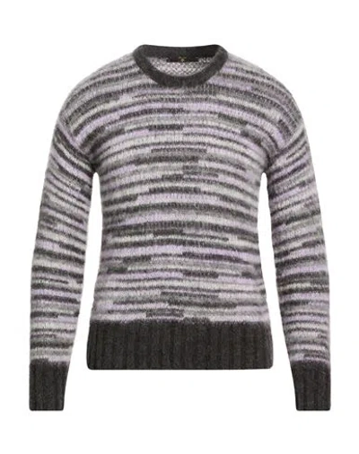 Become Man Sweater Grey Size L Acrylic, Polyamide, Wool, Mohair Wool In Gray