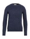 Become Man Sweater Navy Size 46 Acrylic, Polyamide, Wool, Mohair Wool In Navy Blue