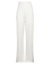 Become One Woman Pants White Size L Polyester, Elastane