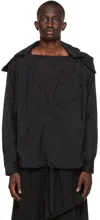 Bed J.w. Ford Black Crinkled Nylon Hoodie In Black
