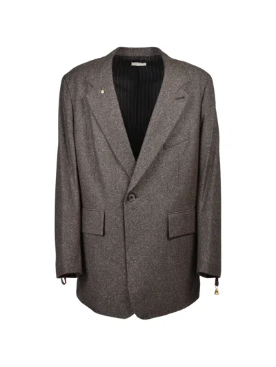 Bed J.w. Ford Flap-pocket Single-breasted Blazer In Brown