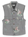 Bed J.w. Ford Floral-pattern Vest In Gray