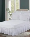 Bed Maker's Magic Skirt Ruffled Bed Skirt, California King In White