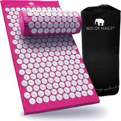 Bed Of Nails Bon Original Acupressure Mat And Pillow Set In Pink