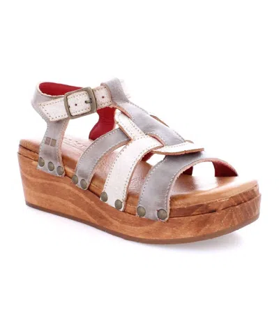 Bed Stu Fabiola Wedge Sandal In Nectar Lux Icicle Rustic In Silver