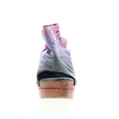 Pre-owned Bed Stu Imelda F399012 Womens Purple Leather Hook & Loop Wedges Heels Shoes