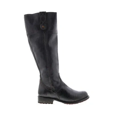 Pre-owned Bed Stu Jacqueline Wide Calf F311034 Womens Black Leather Knee High Boots