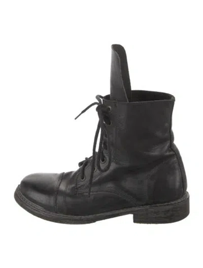 Pre-owned Bed Stu Leather Combat Boots In Black