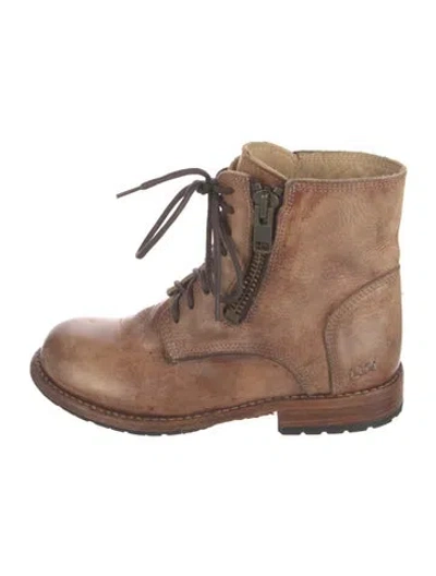 Pre-owned Bed Stu Leather Combat Boots In Brown