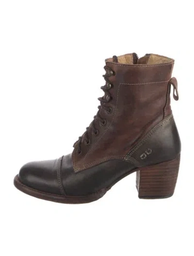 Pre-owned Bed Stu Leather Combat Boots In Brown