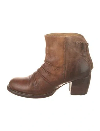 Pre-owned Bed Stu Leather Distressed Accents Boots In Brown