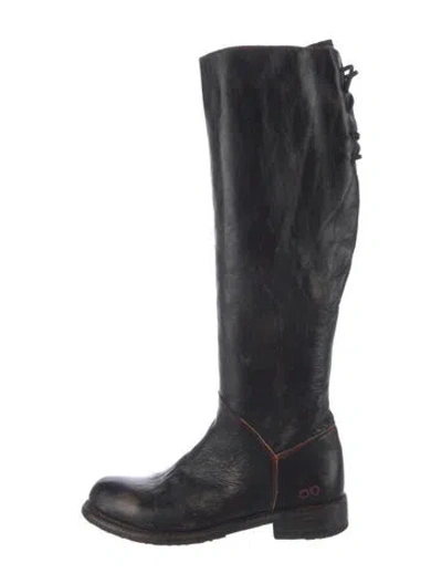 Pre-owned Bed Stu Leather Distressed Accents Riding Boots In Black