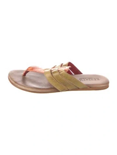 Pre-owned Bed Stu Leather Flip Flops In Orange
