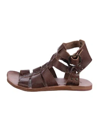 Pre-owned Bed Stu Leather Gladiator Sandals In Brown
