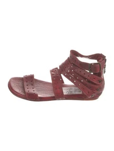 Pre-owned Bed Stu Leather Gladiator Sandals In Red