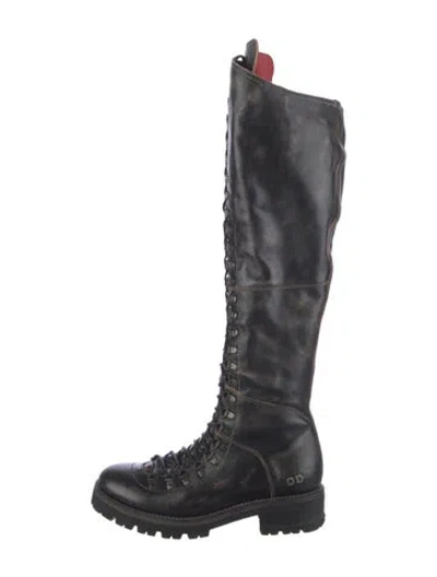 Pre-owned Bed Stu Leather Lace-up Boots In Black
