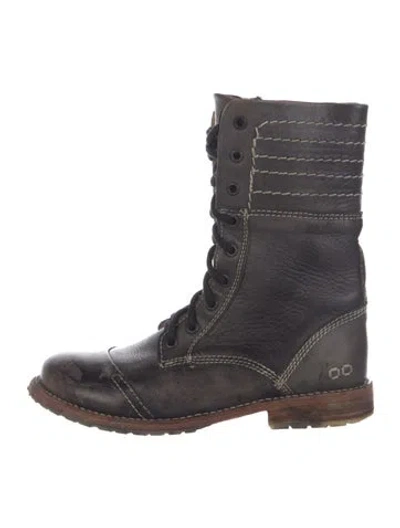 Pre-owned Bed Stu Leather Lace-up Boots In Black