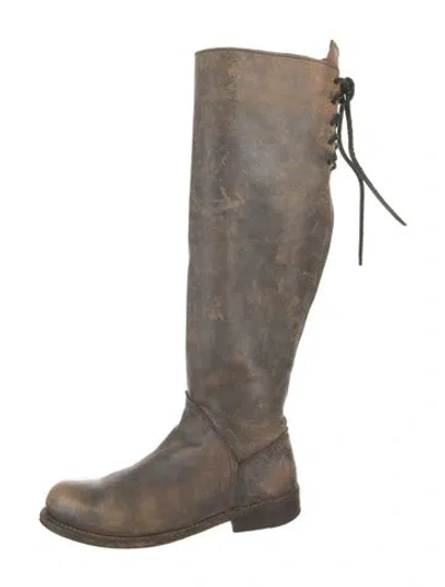 Pre-owned Bed Stu Leather Lace-up Boots In Neutral
