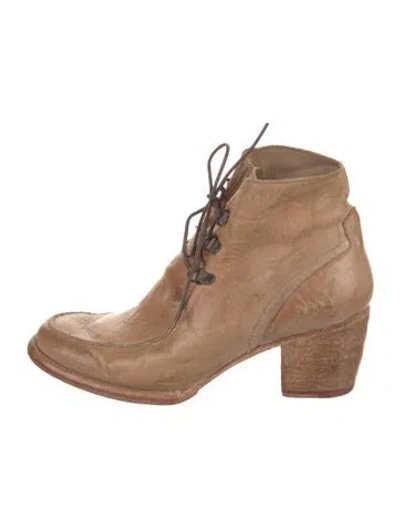 Pre-owned Bed Stu Leather Lace-up Boots In Neutral