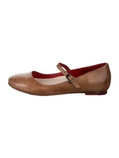 Pre-owned Bed Stu Leather Mary Jane Flats In Brown