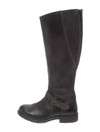 Pre-owned Bed Stu Leather Moto Boots In Black