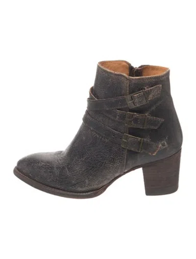 Pre-owned Bed Stu Leather Moto Boots In Black