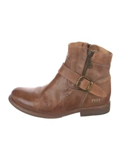 Pre-owned Bed Stu Leather Moto Boots In Brown