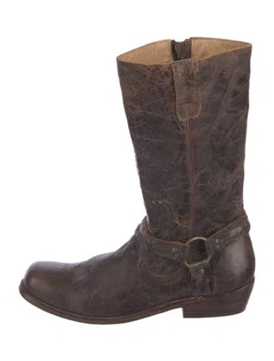 Pre-owned Bed Stu Leather Moto Boots In Brown