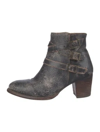 Pre-owned Bed Stu Leather Moto Boots In Multi