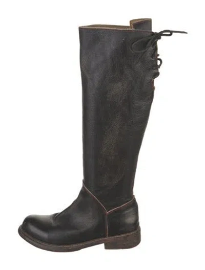 Pre-owned Bed Stu Leather Riding Boots In Black
