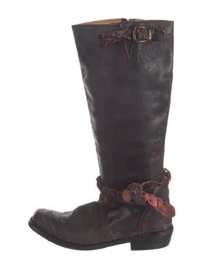 Pre-owned Bed Stu Leather Riding Boots In Blue