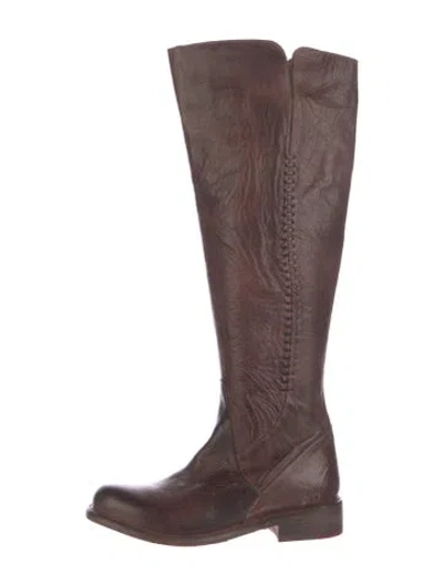 Pre-owned Bed Stu Leather Riding Boots In Brown