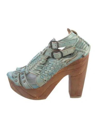 Pre-owned Bed Stu Leather Sandals In Green