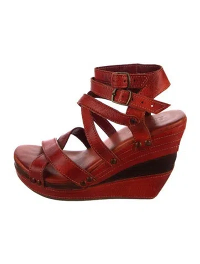 Pre-owned Bed Stu Leather Sandals In Red