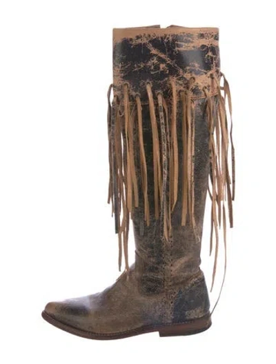 Pre-owned Bed Stu Leather Tie-dye Print Riding Boots