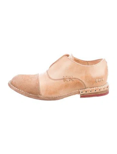 Pre-owned Bed Stu Leather Whipstitch Trim Oxfords In Neutrals